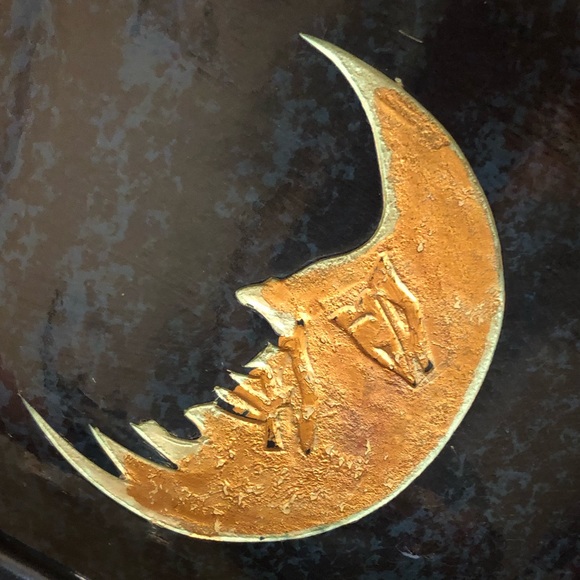 Vintage Large Gold Sun Moon Stars Decorative Bowl - Picture 6 of 15